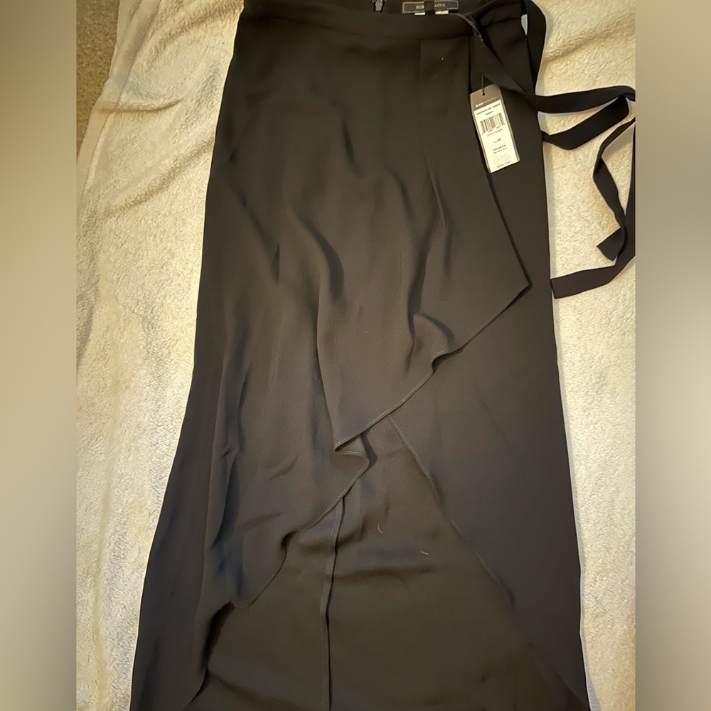 BCBG MAXAZRIA black asymmetrical wrap around skirt - Picture 12 of 14